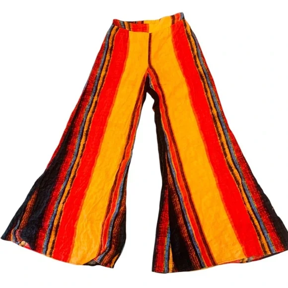 Striped Multicolor Wide-Leg Pants - Picture 1 of 6